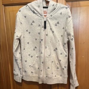 Cat & Jack cream heart detail  Zip-Up hoodie